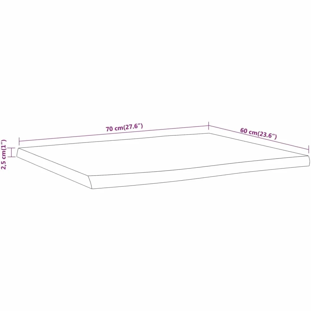 Tablero de Madera Maciza, Tablero de Madera Maciza Multiusos para Mesa de Bricolaje, Encimera de Cocina y Barra (70x60cm)