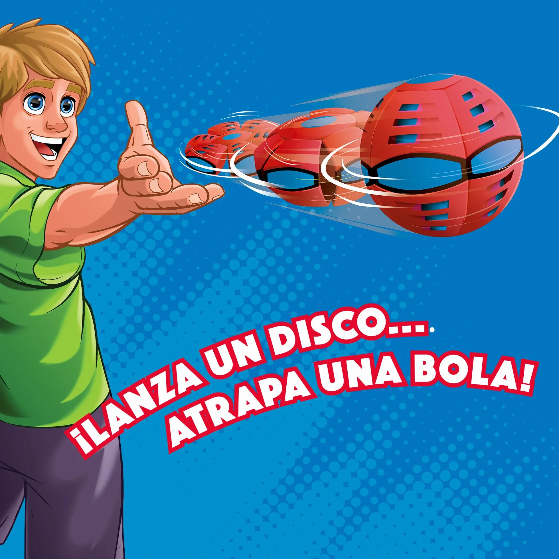 Bizak Phlat Ball Color Azul, Disco y Pelota 2 en 1 Aplastable y Portátil, Juguete Activo para Exterior, Niños Desde 5 Años