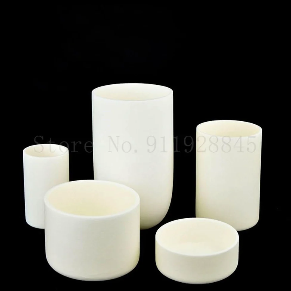 Crisol cilíndrico de corindón (1 unidad) - Crisol de alúmina de 5-1000 ml for análisis de laboratorio y fusión de materiales(400ml)