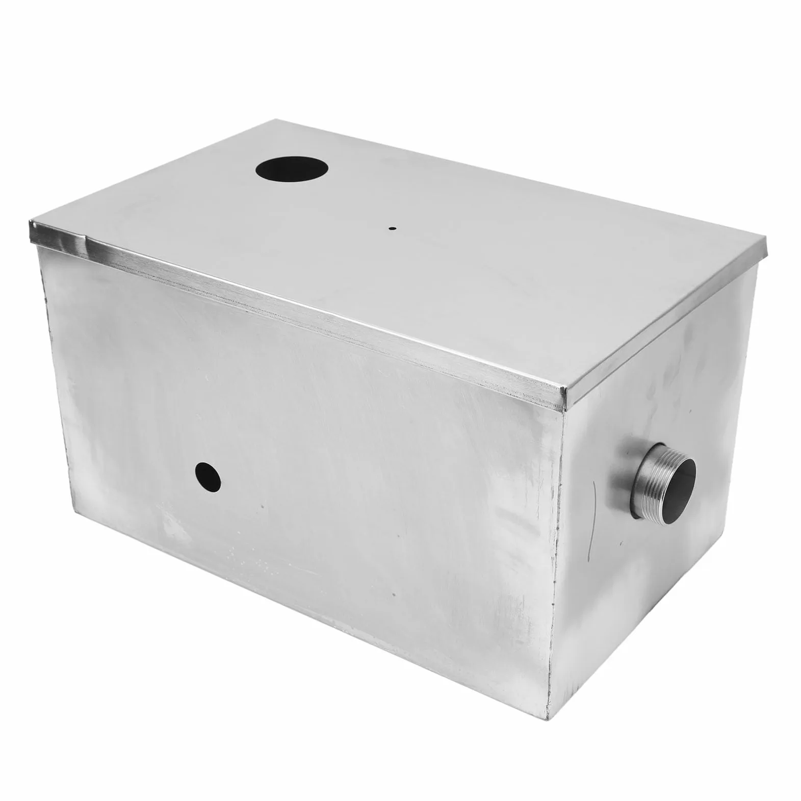 Generic Trampa de Grasa de Acero Inoxidable, Filtración de 3 Niveles para Cocina Comercial, Separador de Agua y Aceite de 400x250x230mm para el Hogar