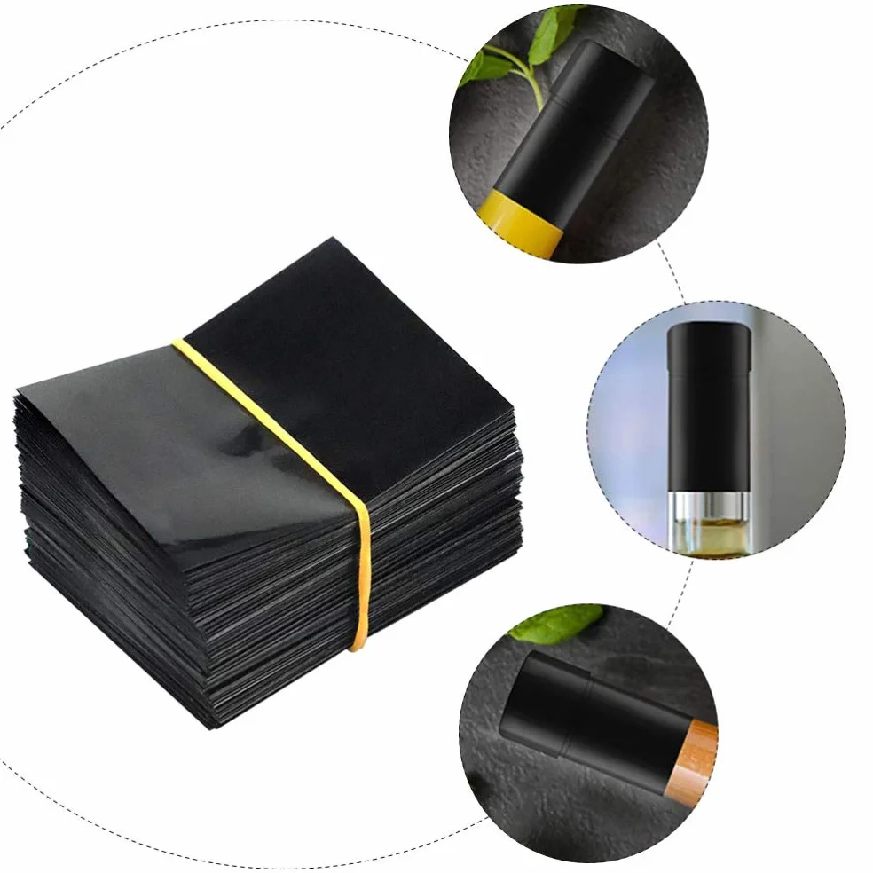 Scicalife 100 Unidades Cápsulas de Termorretráctil Perforadas Negras de PVC para Botellas de Vino Botellas de Salsa Picante Y Otras Botellas de Líquido