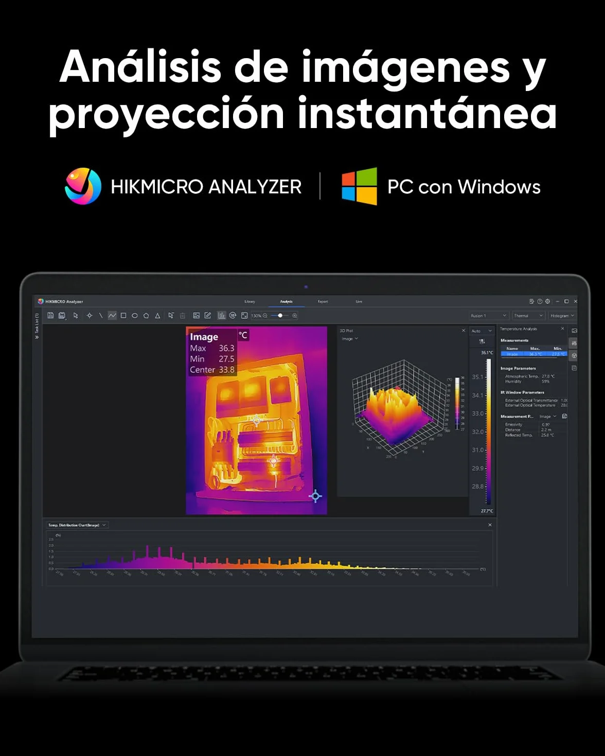 Cámara termográfica WiFi HIKMICRO B01S, con una resolución IR de 256x192, 25 Hz, cámara térmica, pantalla LCD de 3,2" con resolución 640x480, cámara termográfica infrarroja portátil de 49152 píxeles