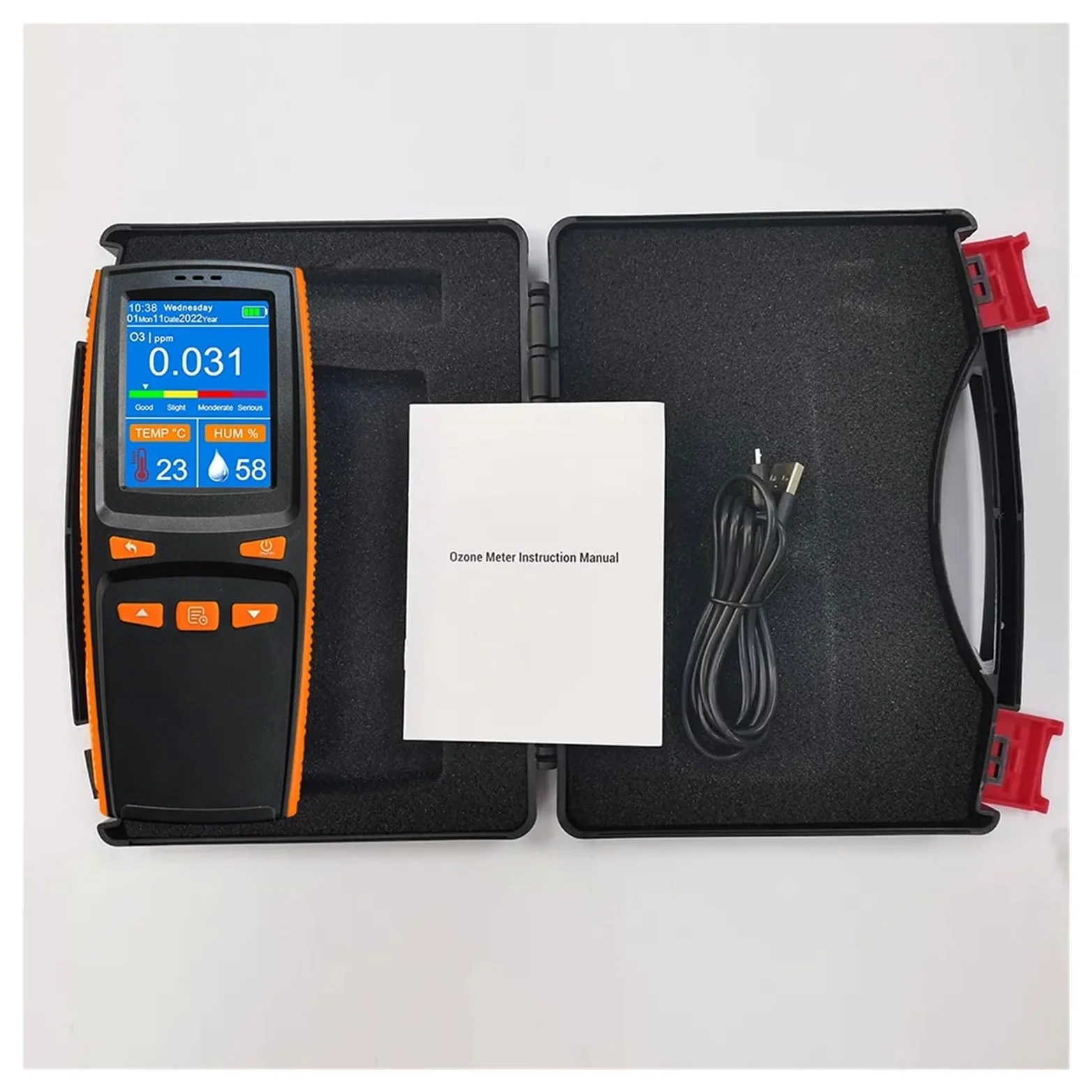 Detector de gas Ozone O3 portátil, analizador de 0-5PPM, probador de mano, contador, medidor de ozono, Detector de aire, Sensor inteligente