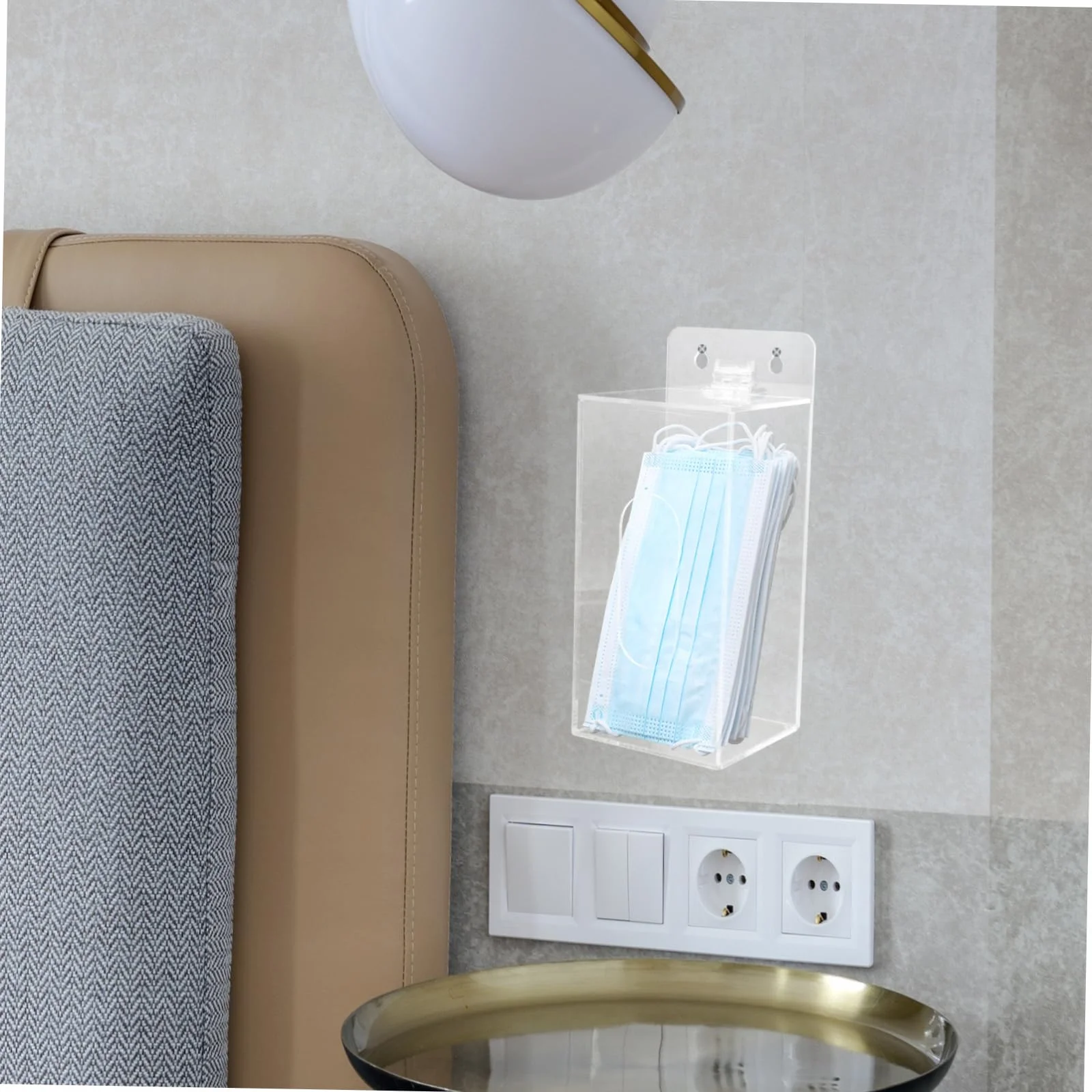 BESTYASH Soporte de Pared para Guantes Caja de Almacenamiento Transparente