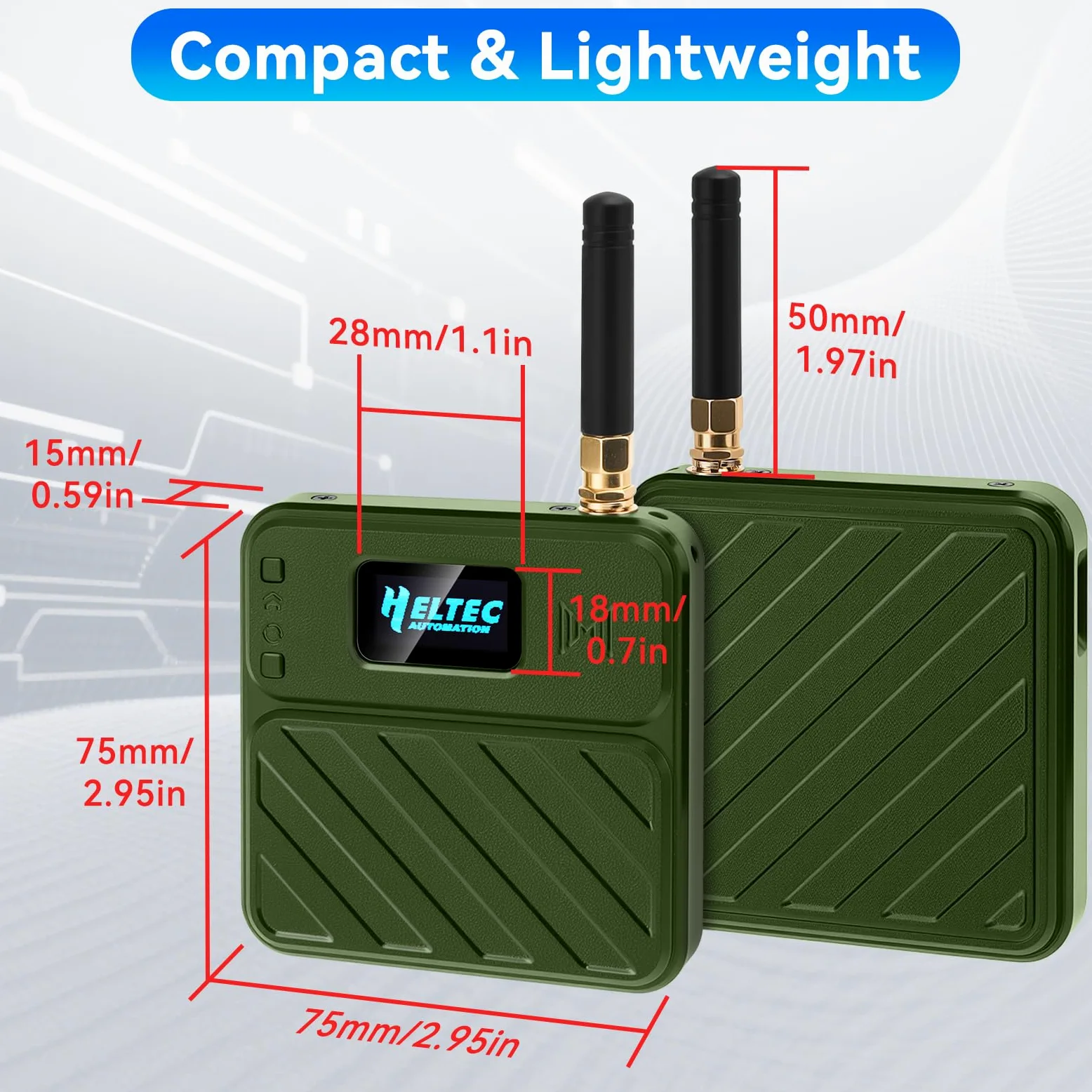 Juego de 2 placas de desarrollo ESP32 LoRa V3 con antenas de 915 MHz + batería de 3000 mAh + funda Meshtastic, ESP32-S3 SX1262 pantalla OLED WiFi Bluetooth integrada para Arduino LoRaWAN IOT (N32 Plus