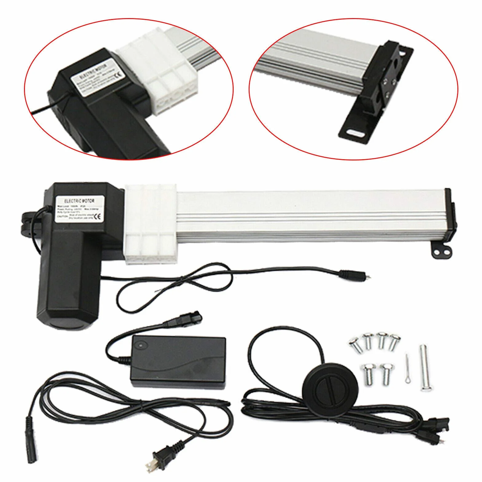 Actuador Lineal Motor 24V 5mm / s, Actuador Lineal de Carrera DC 6000N, 330mm Motor Eléctrico Lineal Accionamiento