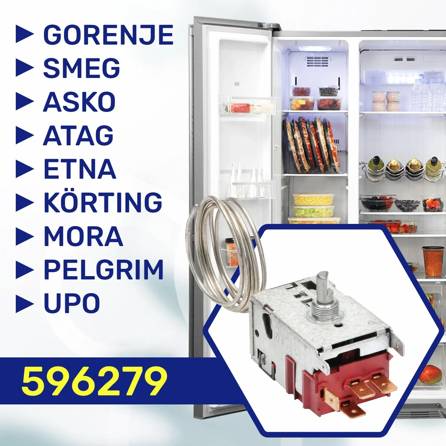Termostato Gorenje 077B6738 125/250V 6A 800 mm 4 Contactos 6,3 mm AMP