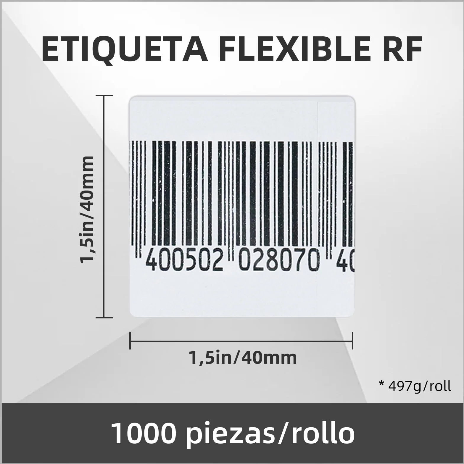 Etiqueta de Seguridad Antirrobo RF 8,2 MHz 40×40 mm Compatible con Sistemas EAS (1000)