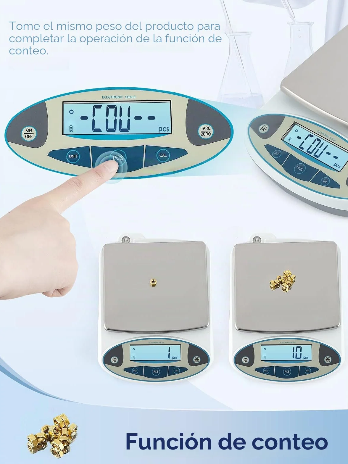 CGOLDENWALL Balanza Científica Analítica de Laboratorio de Gama Grande Báscula Electrónica Digital Inteligente de Alta Precisión de 0.1g 丨Ya Calibrado y Lista para Usar丨 (5kg, 0.1g)