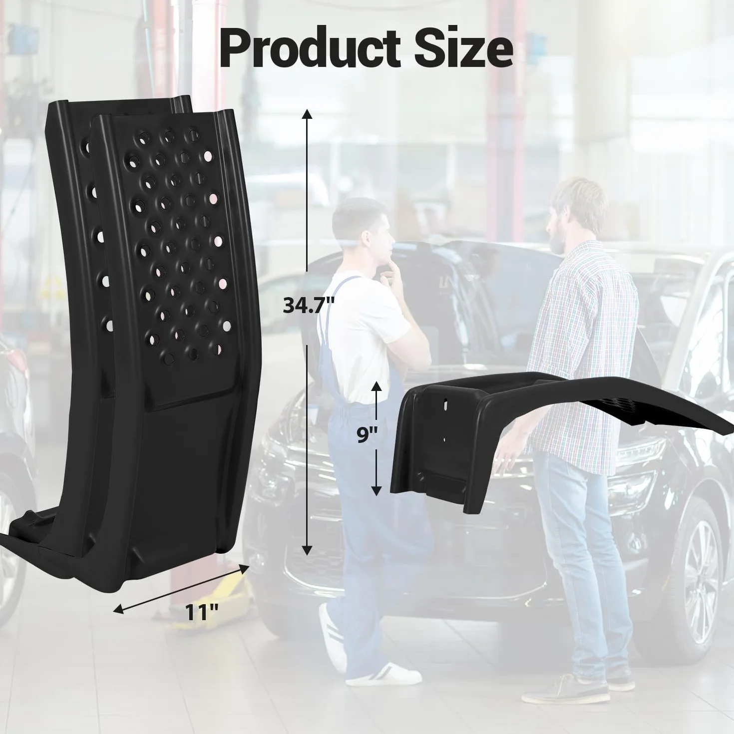 Rampas de Acero para Coches 8000 Libras 907 kg Camiones Alta Resistencia Negro 88x33x22cm