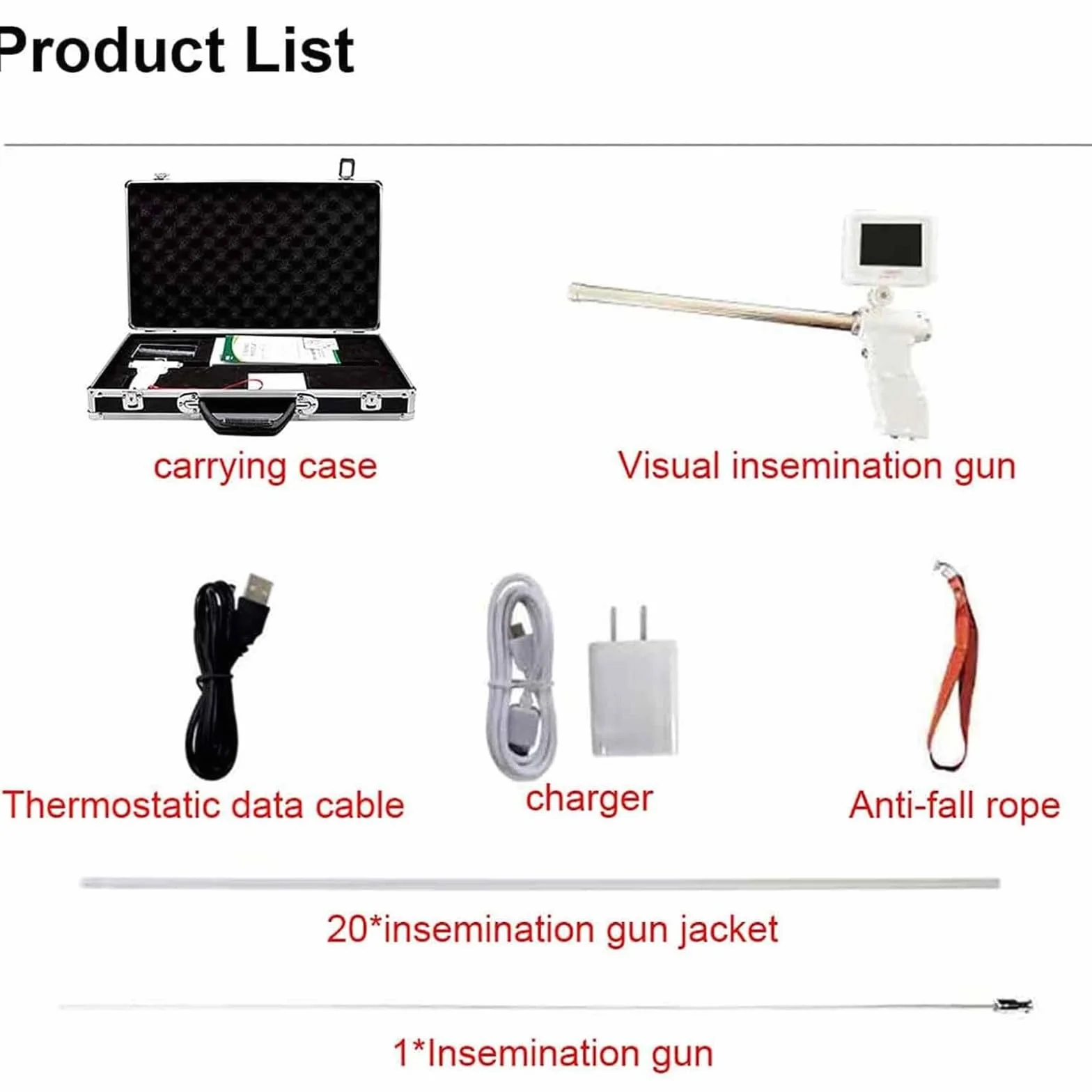Pistola de inseminación Artificial AI, Pistola de inseminación Visual de Ganado, Dispositivo de cría de Animales, Kit de cría Veterinaria Dispositivo de inseminación Artificial de Vaca