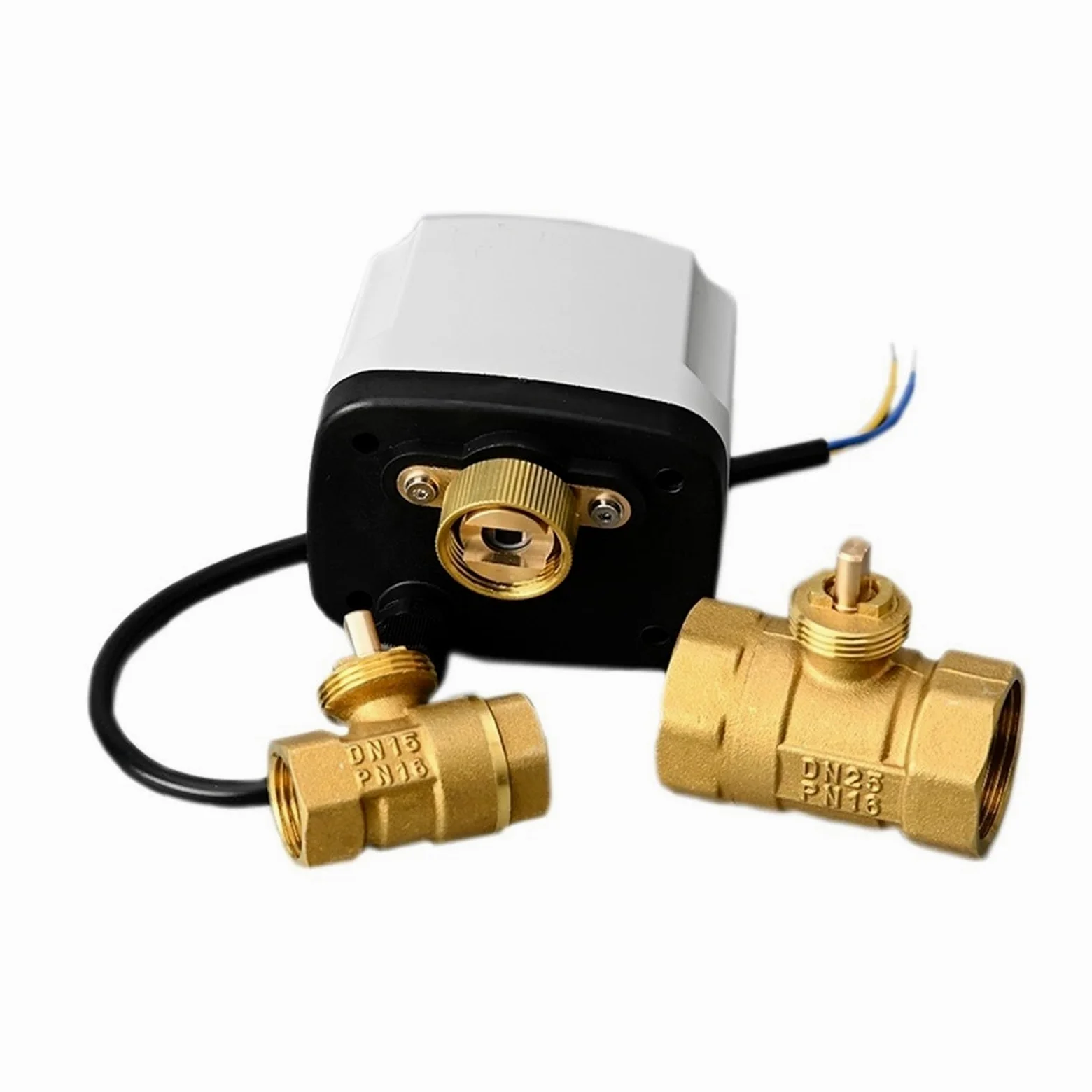 Válvula de bola Válvula de bola motorizada a prueba de agua, válvula de bola eléctrica de latón de 3 cables y 2 controles, Motor de Metal de gran torsión for medio de agua, Gas y aceite(DN32,24V)