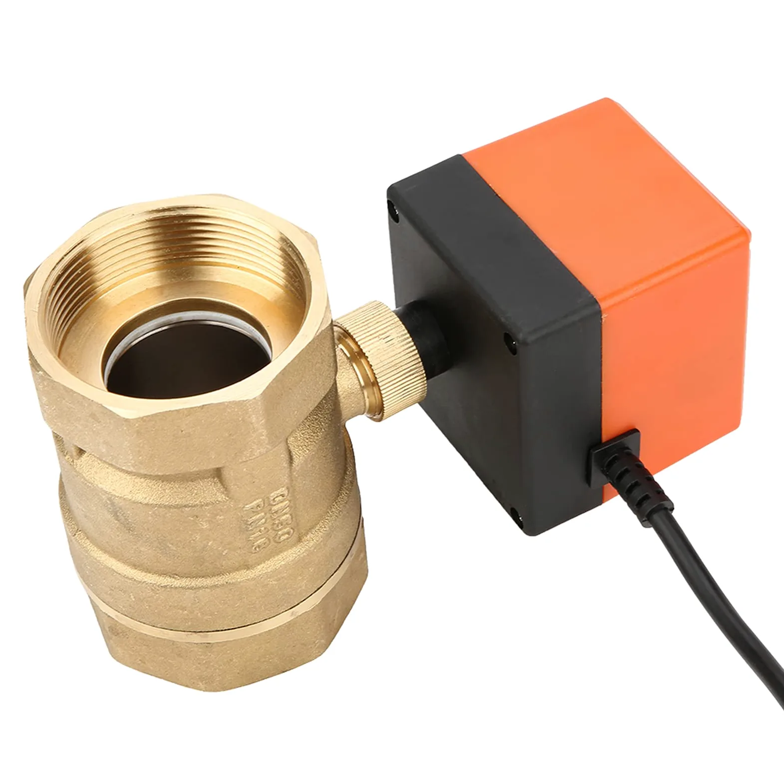Válvula de bola eléctrica, válvula de bolas de latón, apta para AC G2 DN50 Válvula de bola motorizada eléctrica de latón con control de 2 vías y 3 cables de 2 puntos