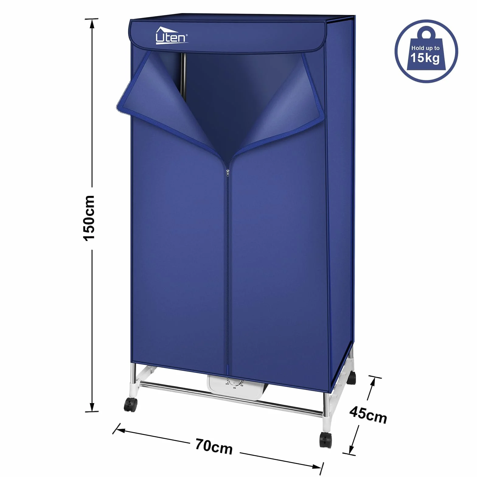 Uten Secador de Ropa Portátil Armario de Secado 1500W Doble Capa Apilable