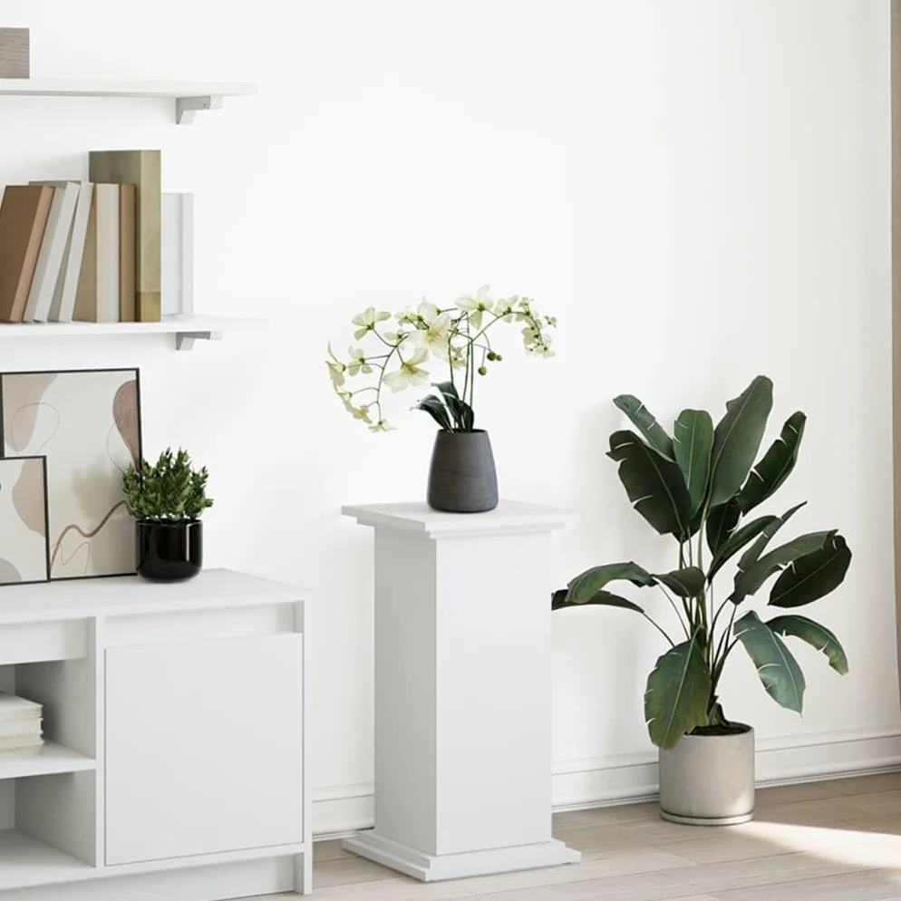 Soporte expositor blanco 31 x 30 x 60 cm aglomerado | 2 compartimentos ocultos, 1 puerta reversible, capacidad 60 kg, fácil limpieza