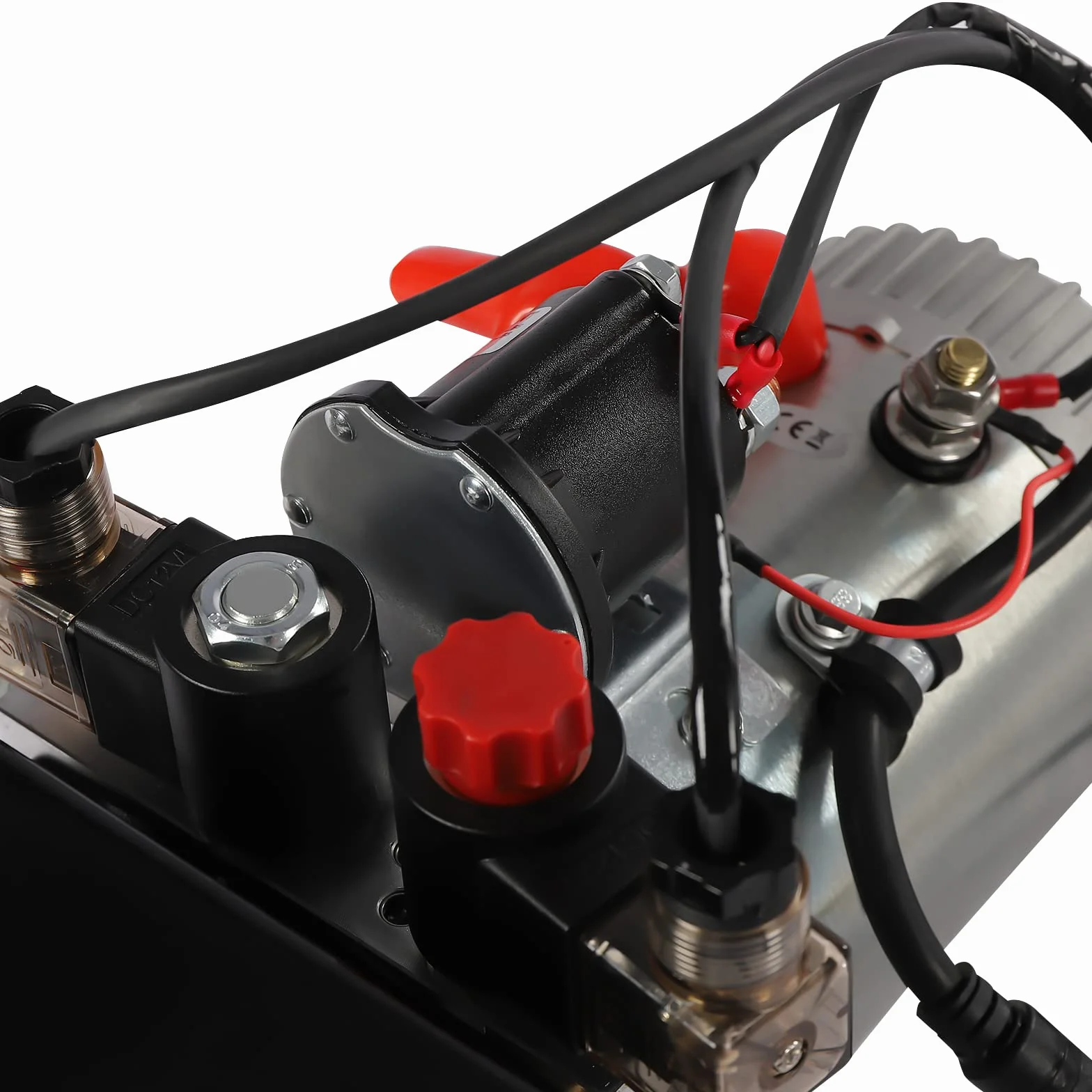 Bomba hidráulica de 3000 W, 7.57 L, bomba de remolque basculante, doble acción, unidad hidráulica para elevación y bajada con mango de control cableado de 4,5 m