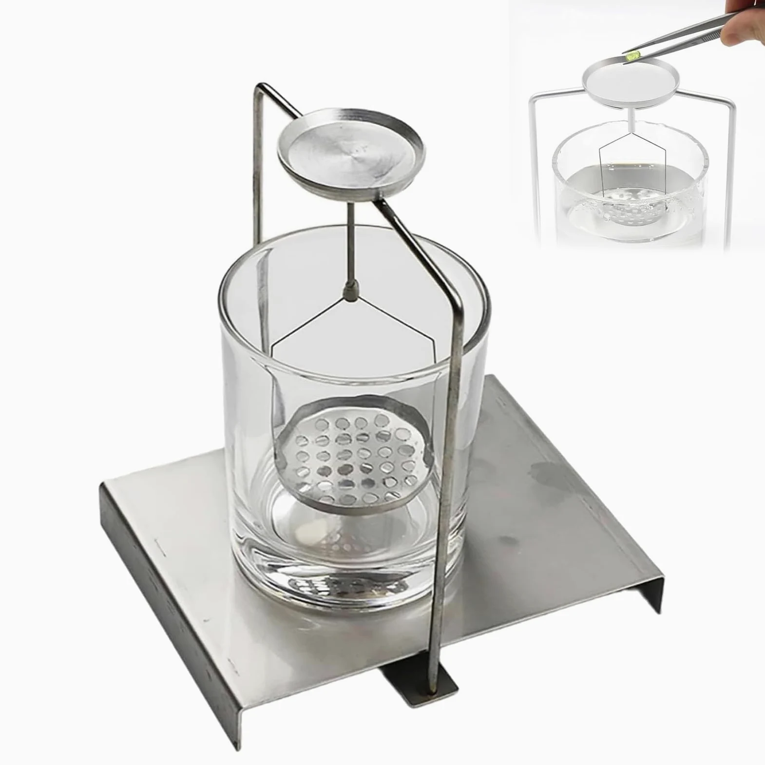 Kit de determinación de densidad: dispositivo de pesaje hidrostático para pruebas de densidad precisas y medición de líquidos sólidos, ideal para básculas de laboratorio y pruebas de joyería