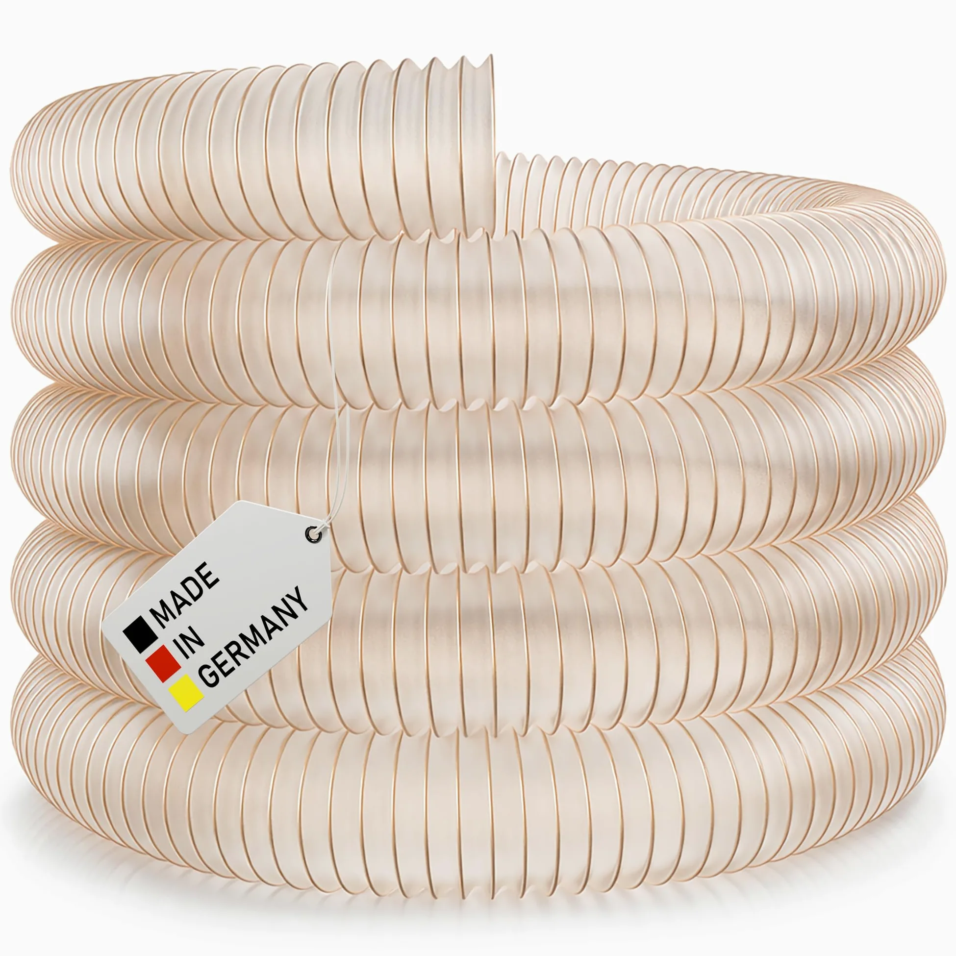 AWM Manguera de extracción, diámetro de 100 mm, transparente, 0,4 mm, manguera en espiral, difícilmente inflamable, manguera flexible (5 metros)