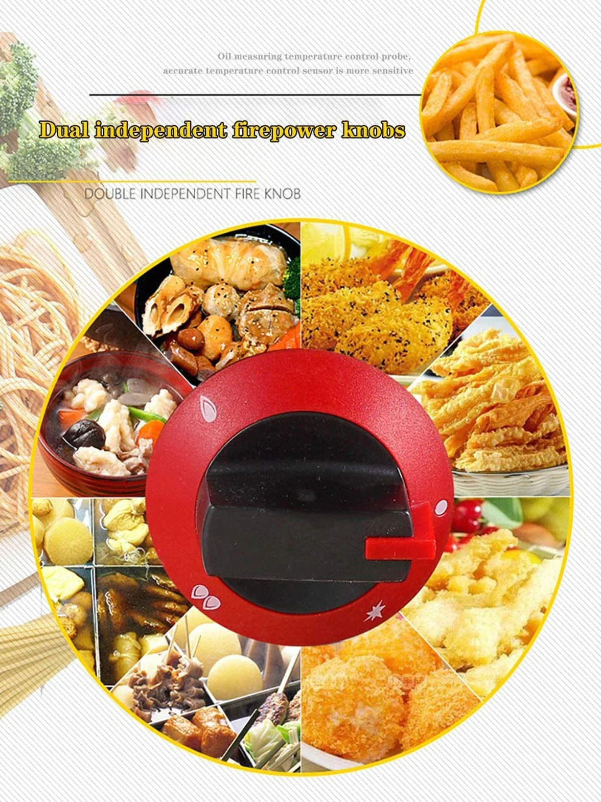 YSDQ Freidora Profesional de Gas Comercial, freidora de Restaurante de Cocina de Escritorio de Acero Inoxidable Gran Capacidad con Cesta para Frer, para Uso Comercial y Domstico