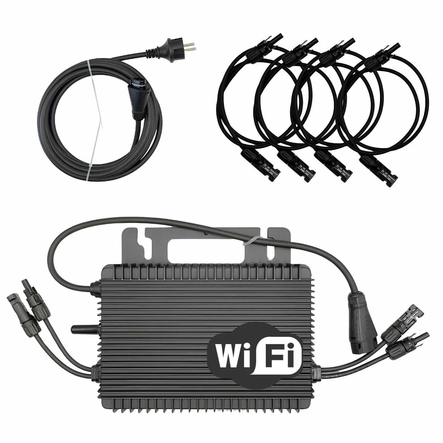 Hoymiles HMS-1000W-2T - Microinversor de 1000 W, WiFi y Bluetooth, para 2 paneles + cable AC HMS 5 m + 4 alargadores Staubli MC4 1 m