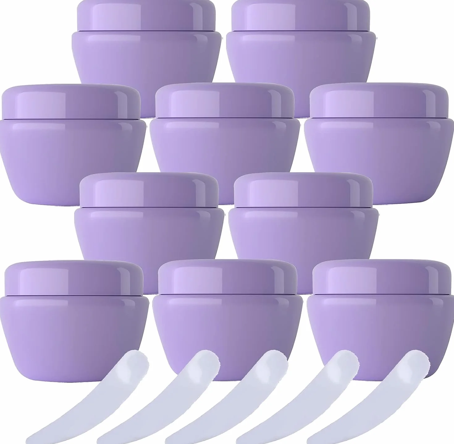 tarro de cosméticos, Paquete de 20, tarros plástico for crema, botes cosméticos, recipientes con forma seta, bote almacenamiento for viajes(Purple,50ml)