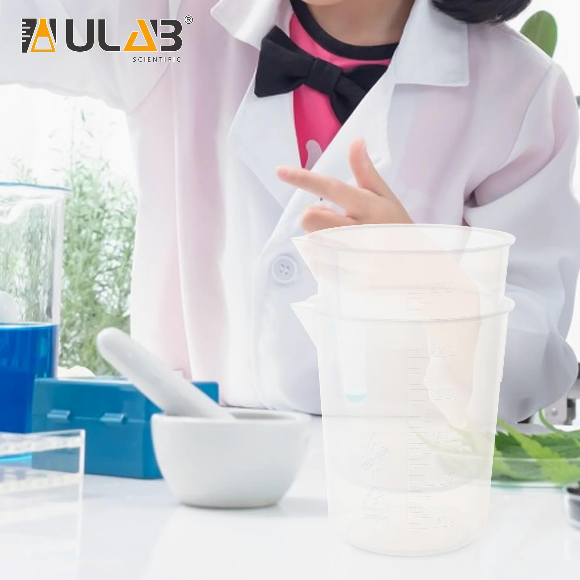 ULAB Scientific juego de vasos de plástico graduados