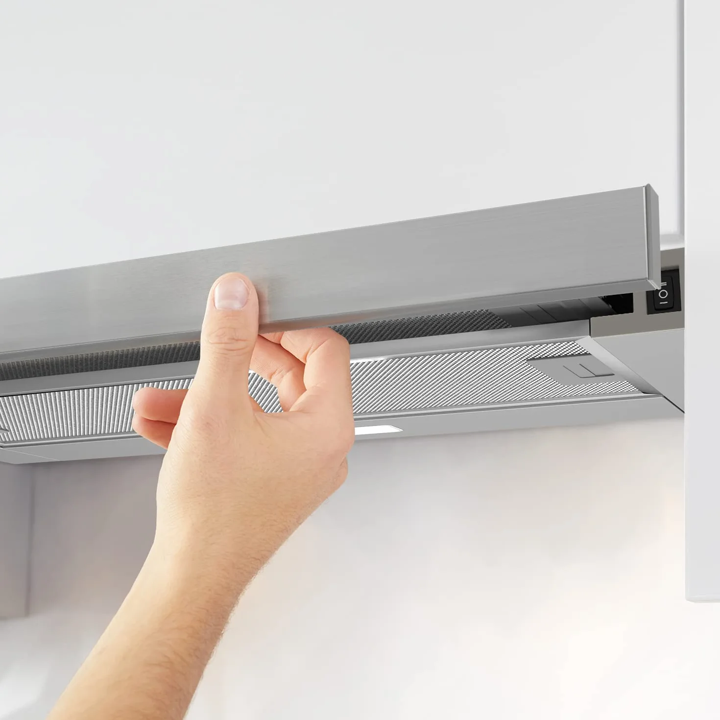CIARRA AWS6906D Campana extractora plana 60 cm 391 m³/h recirculación filtro carbón activo integrada plateado