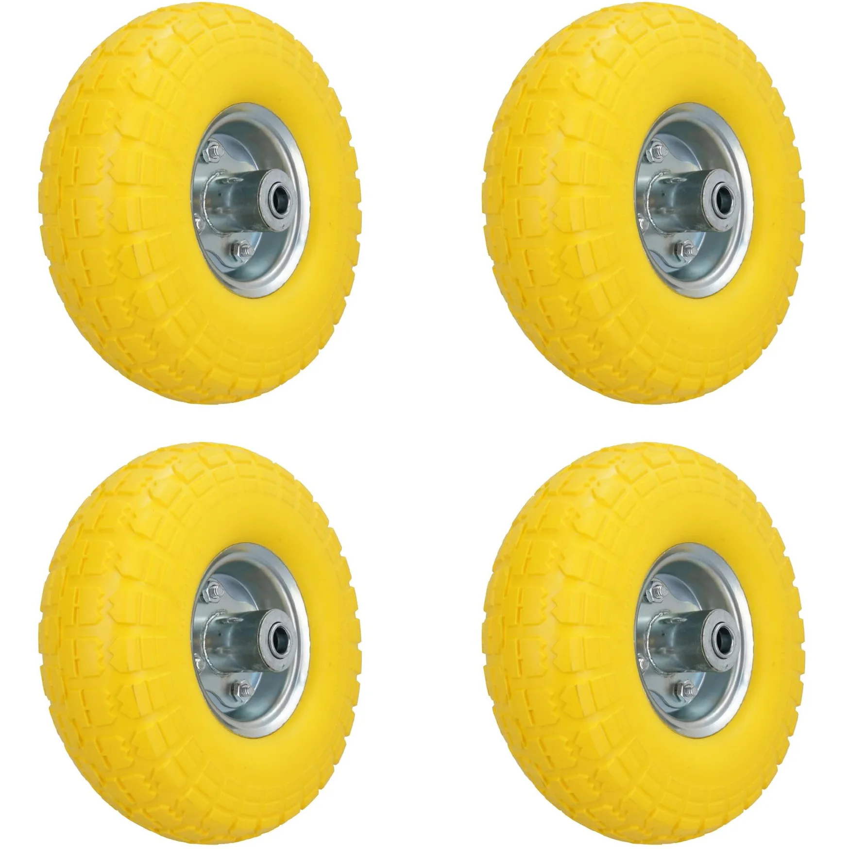 Rueda de carro de 10 pulgadas, a prueba de pinchazos, 16 mm, diámetro de 150 kg, 4 unidades