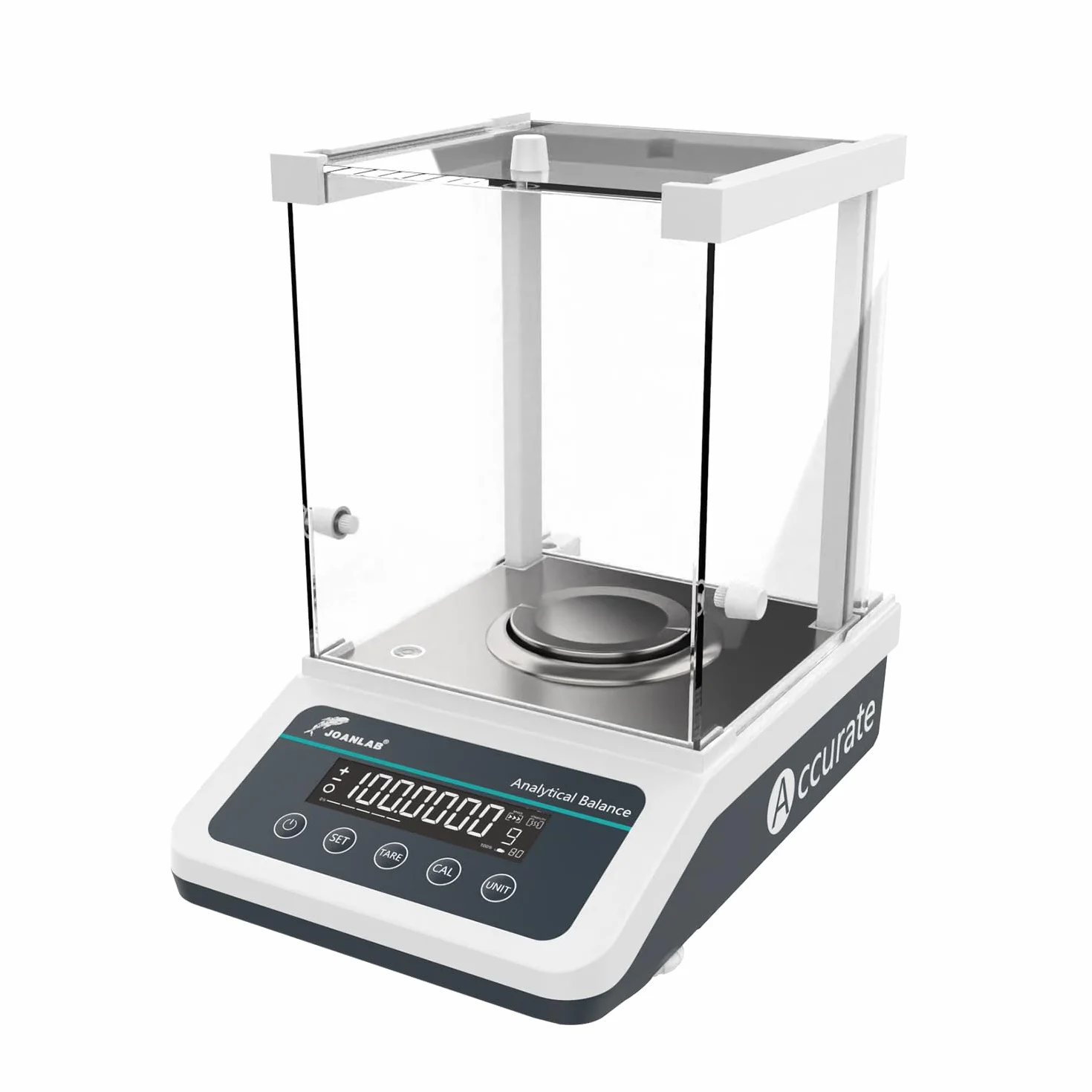 JOANLAB Balanza Analítica 120g x 0.1mg, Báscula de Laboratorio Profesional con Calibración Externa, Precisión 0.0001g para Laboratorio, Joyería(FA1204)