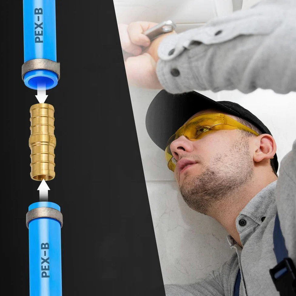 5 piezas XFITTING Barb Crimp de 1 pulgada Pex x 1 pulgada macho roscado, codo macho Pex de 1 pulgada