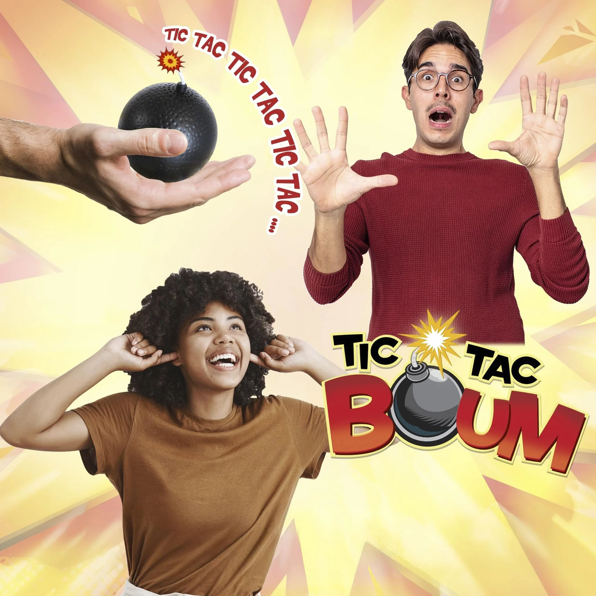 Bizak Tic TAC Boum Juego de Mesa Infantil a Partir de 8 Años, Juego de Cartas Educativo 2-12 Jugadores