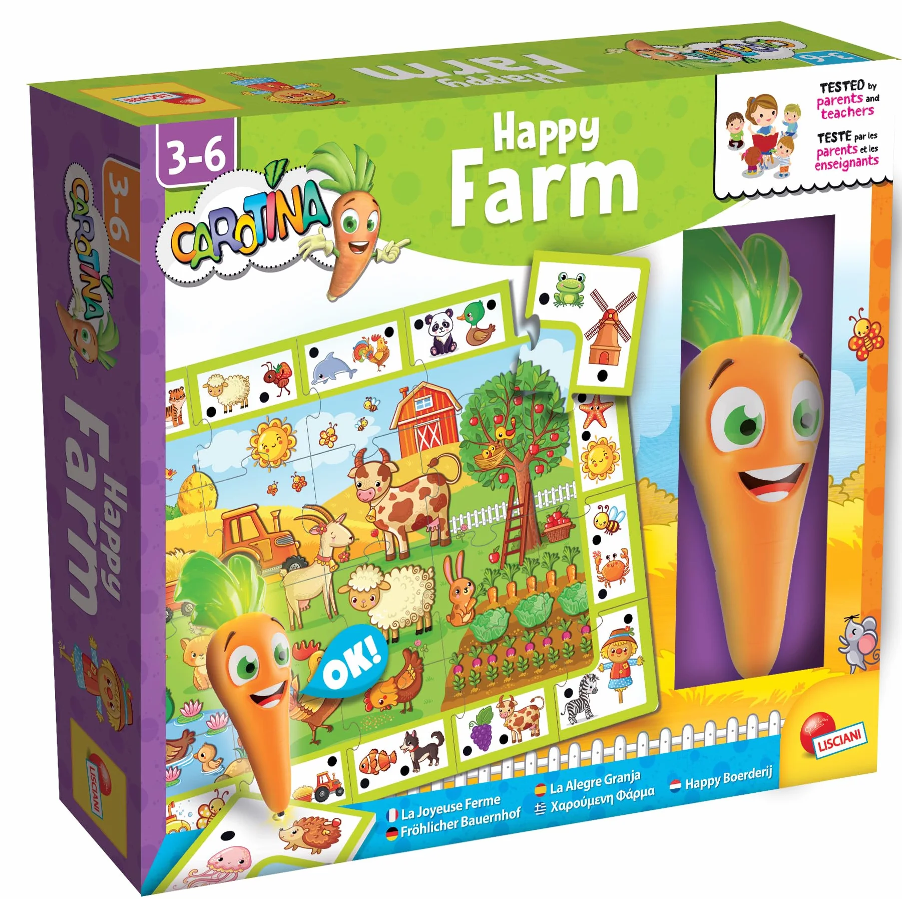 Liscianigiochi Carotina Bolígrafo Parlante La granja feliz Juego educativo electrónico para niños 3 años