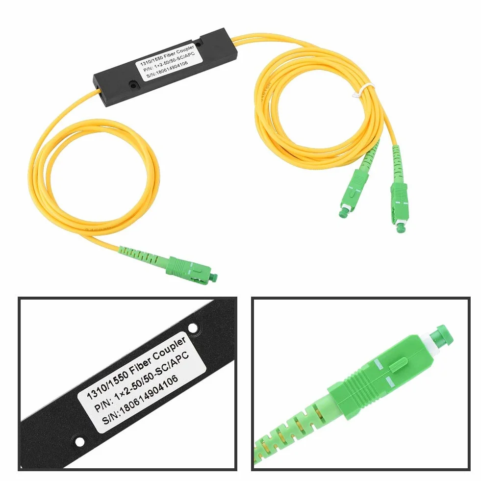 DEWIN Divisor óptico SC/APC 1X2 FBT Monomodo Fibra óptica