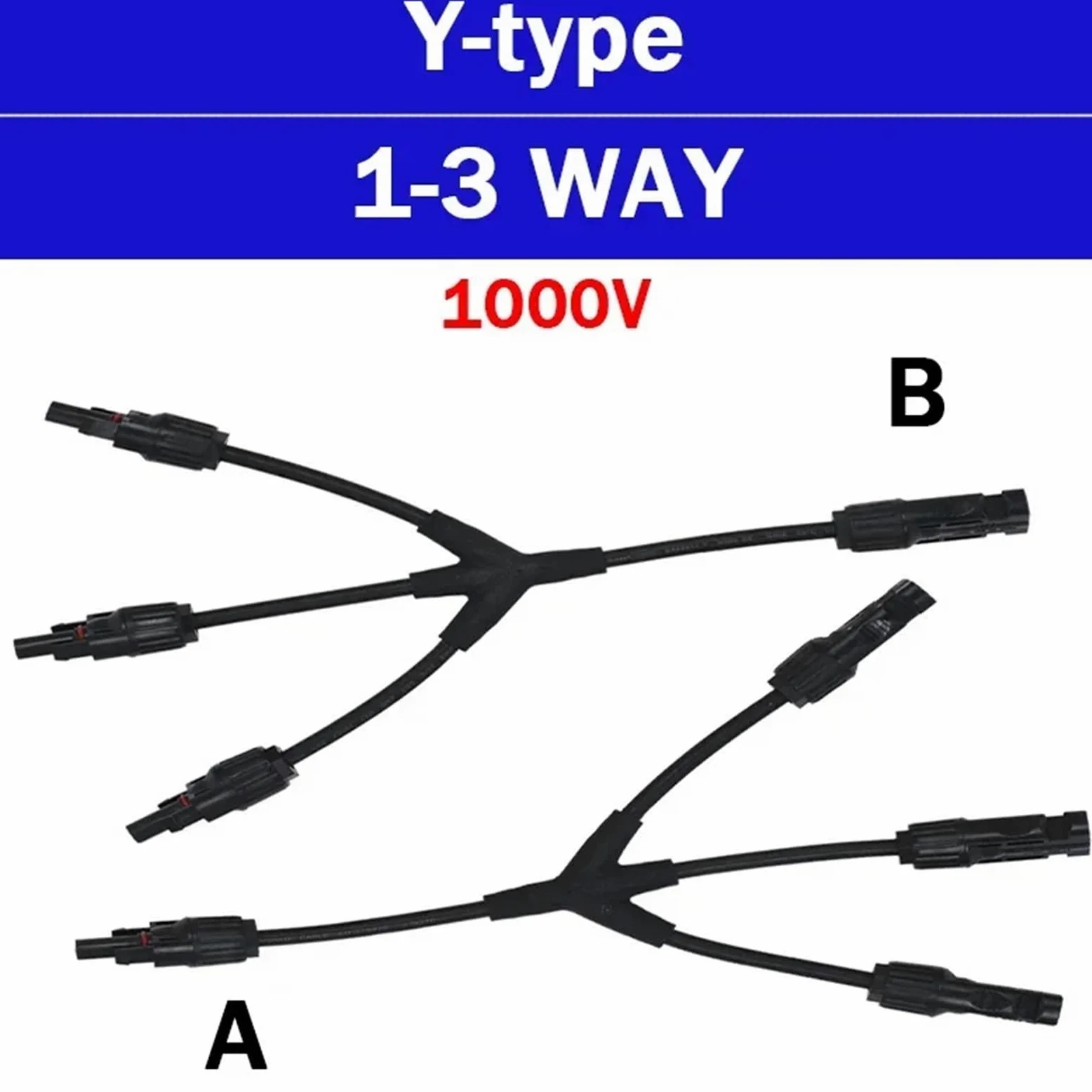 1/5/20/100 juegos de conectores solares fotovoltaicos 30 A 1000 V T/Y cable de rama, acoplador, combinador, kit de instalación de componentes de panel solar (MC4-Y4, 1 juego)