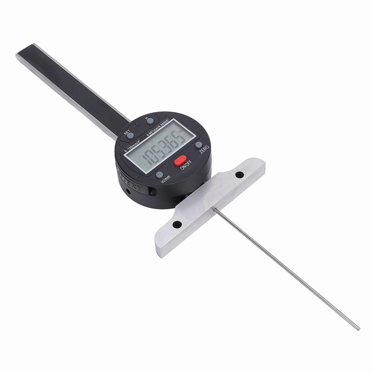 Medidor de Profundidad Electrónico, Acero de Aleación, Pantalla LCD, Medidor de Profundidad Digital Preciso con Precisión de 0,001 Mm para Carpintería y Metalurgia