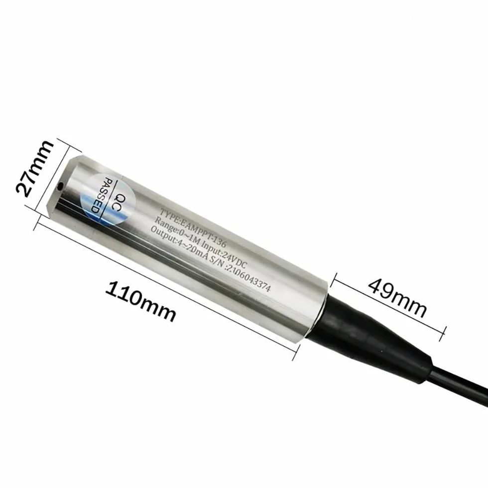 Transmisor de nivel integral con salida de 4-20 mA, sensor de nivel de agua y aceite líquido, controlador de sonda, interruptor de flotador de 1-10 m RS485 for bomba(5m range 5m cable)
