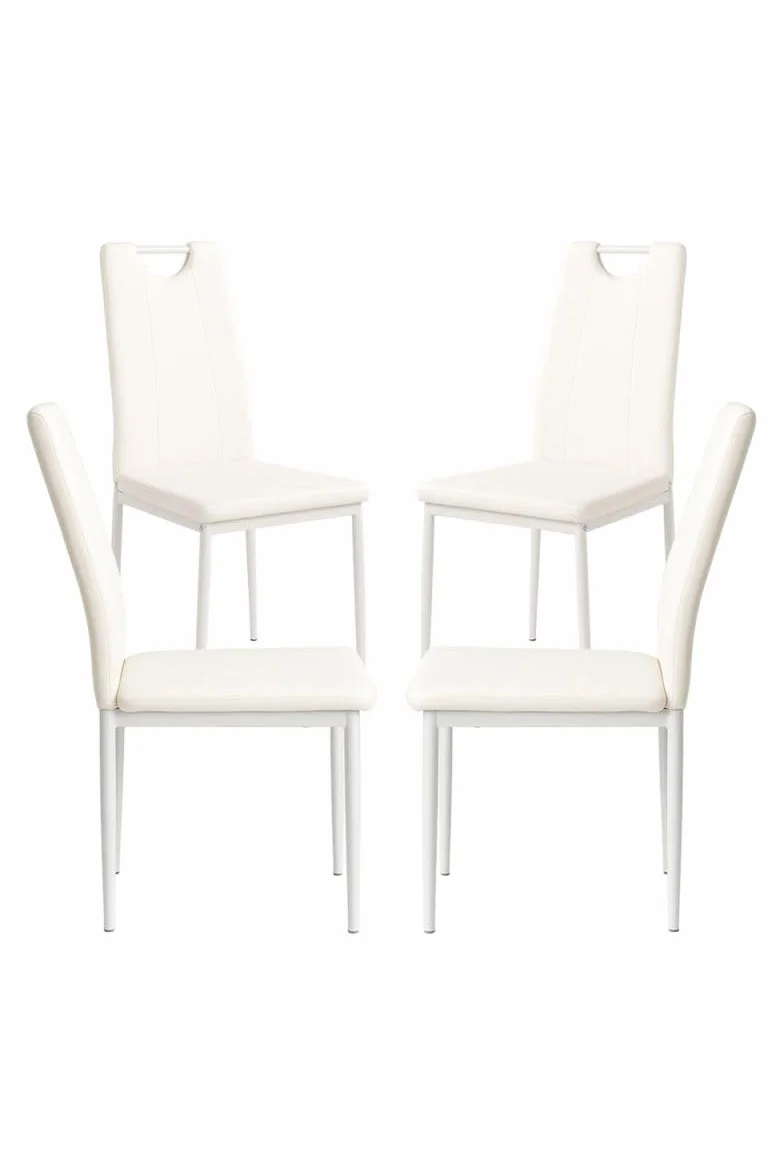 Regalos Miguel - Sillas Comedor - Pack 4 Sillas Risol Polipiel - Blanco