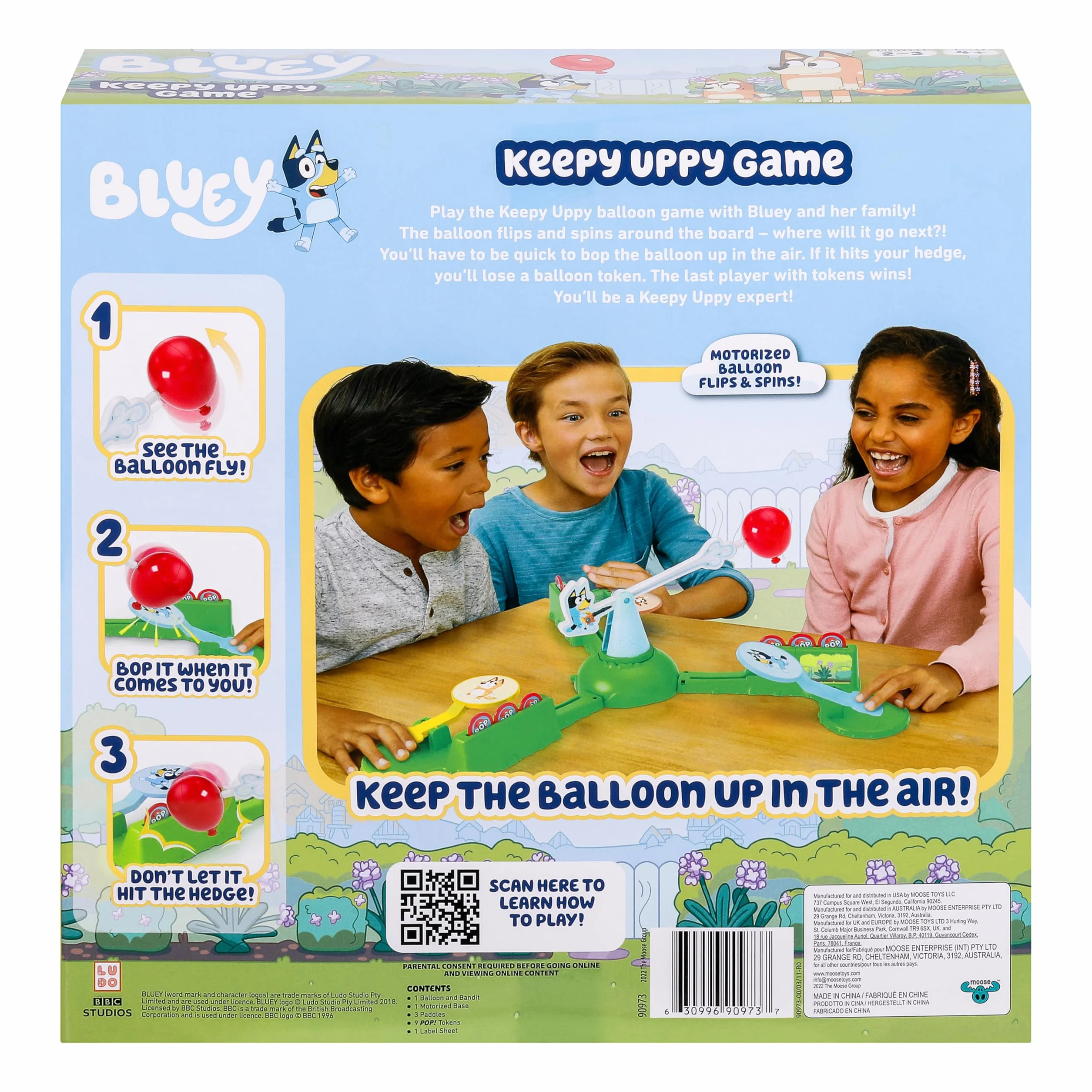 Bluey Juego Que no Toque el Suelo - Globo motorizado con Palas, para 2-3 Jugadores, 4 años+