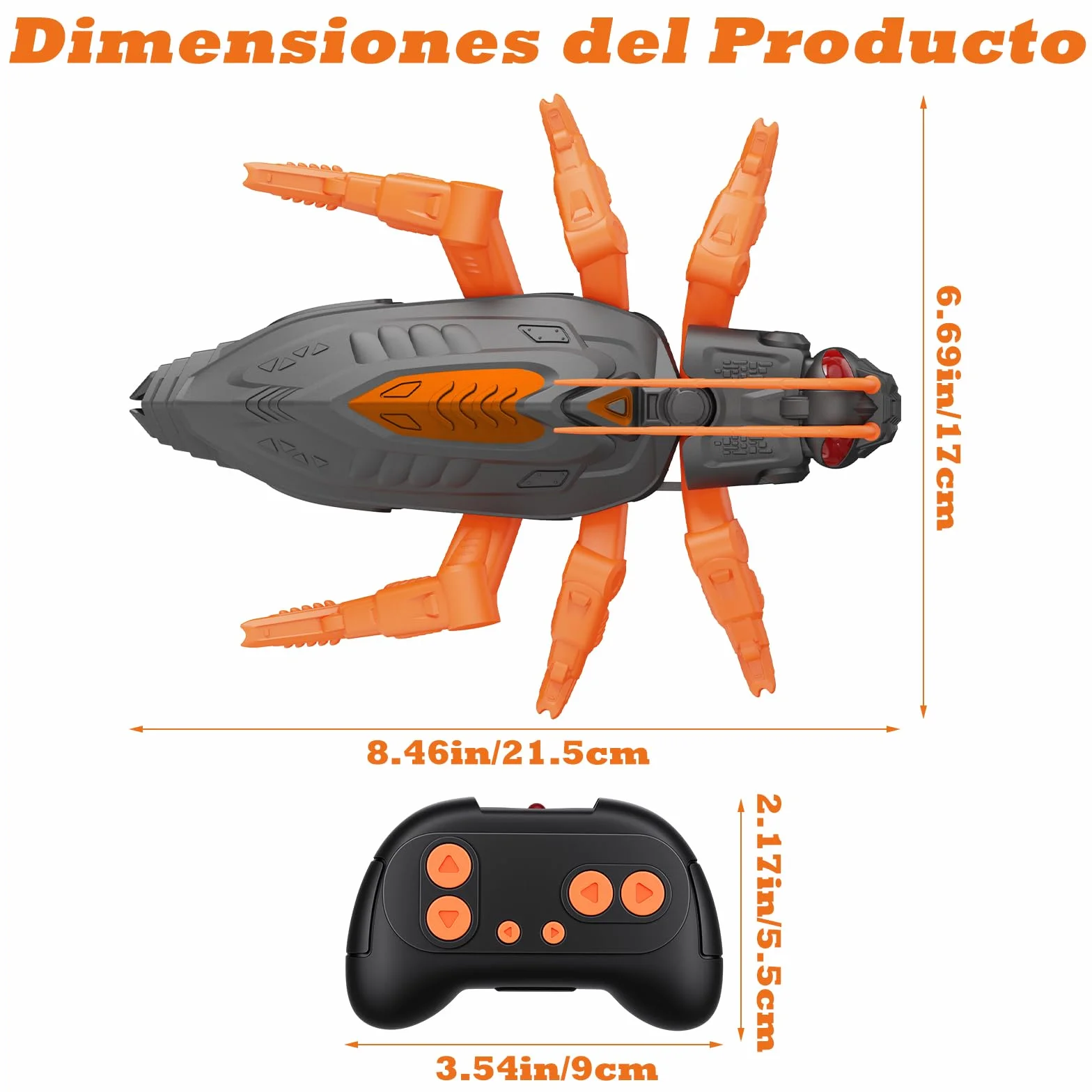 Wall Crawler Kakerlaken Robot Control Remoto Recargable con Ojos LED, Juguetes Niños 4 Años