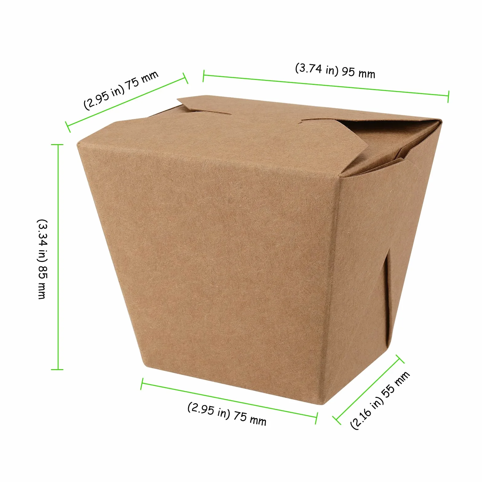 Paquete de 100 cajas de papel kraft de 16 onzas, contenedor chino marrón para llevar, cajas de papel para llevar, para fiestas, catering, restaurantes