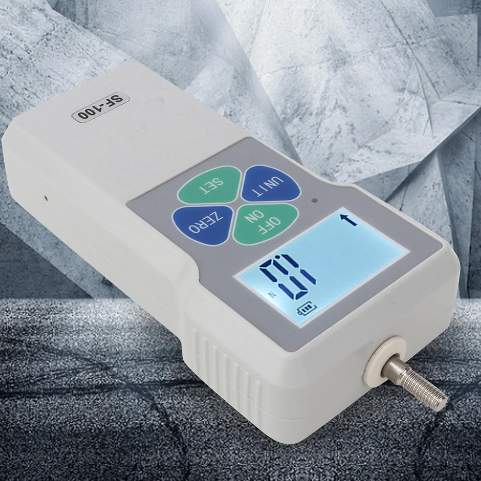 Medidor de Fuerza Digital SF-100, Probador de Empuje y Tracción, Instrumentos de Medición de Presión 100N con Pantalla LCD, Enchufe Estadounidense (Enchufe de la UE)