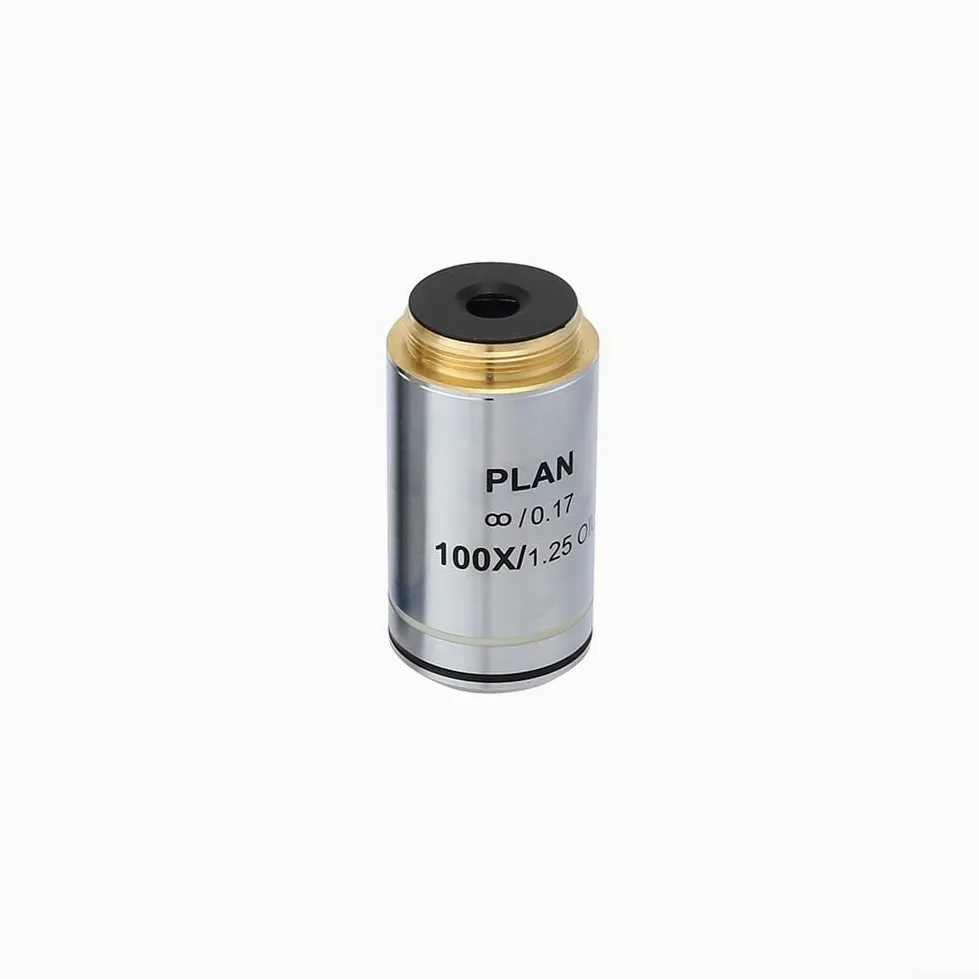Plan Infinity - Objetivo acromático (4 x 20 x 40 x 60 x 100 x 195 mm) para modelos de microscopio compatibles con montura RMS y trayectoria óptica Infinity (100 x)