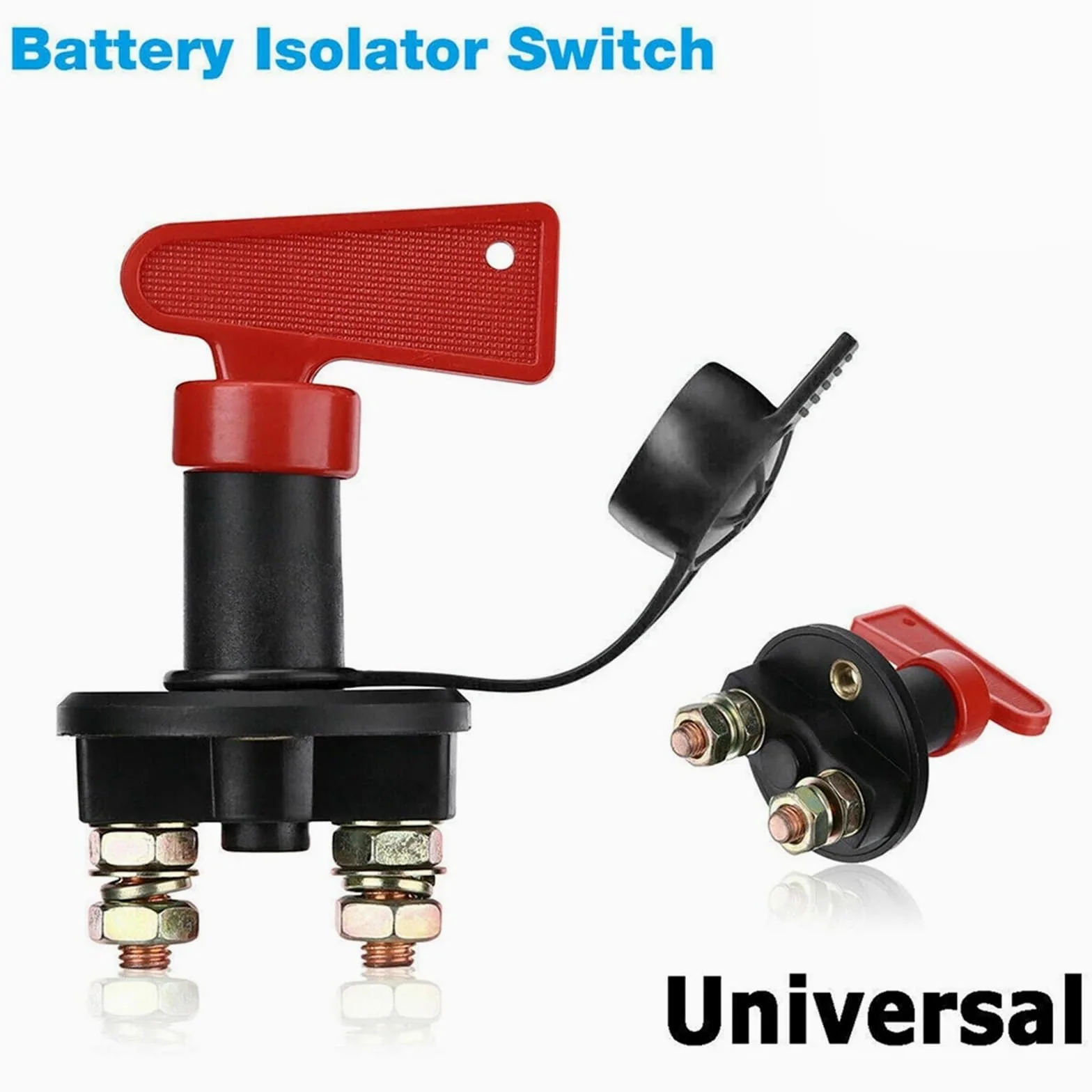 Desconectador de batería universal de 12 V, interruptor giratorio de perilla de corte de energía for auto, camión, barco, vehículo, furgoneta(2 Holes)