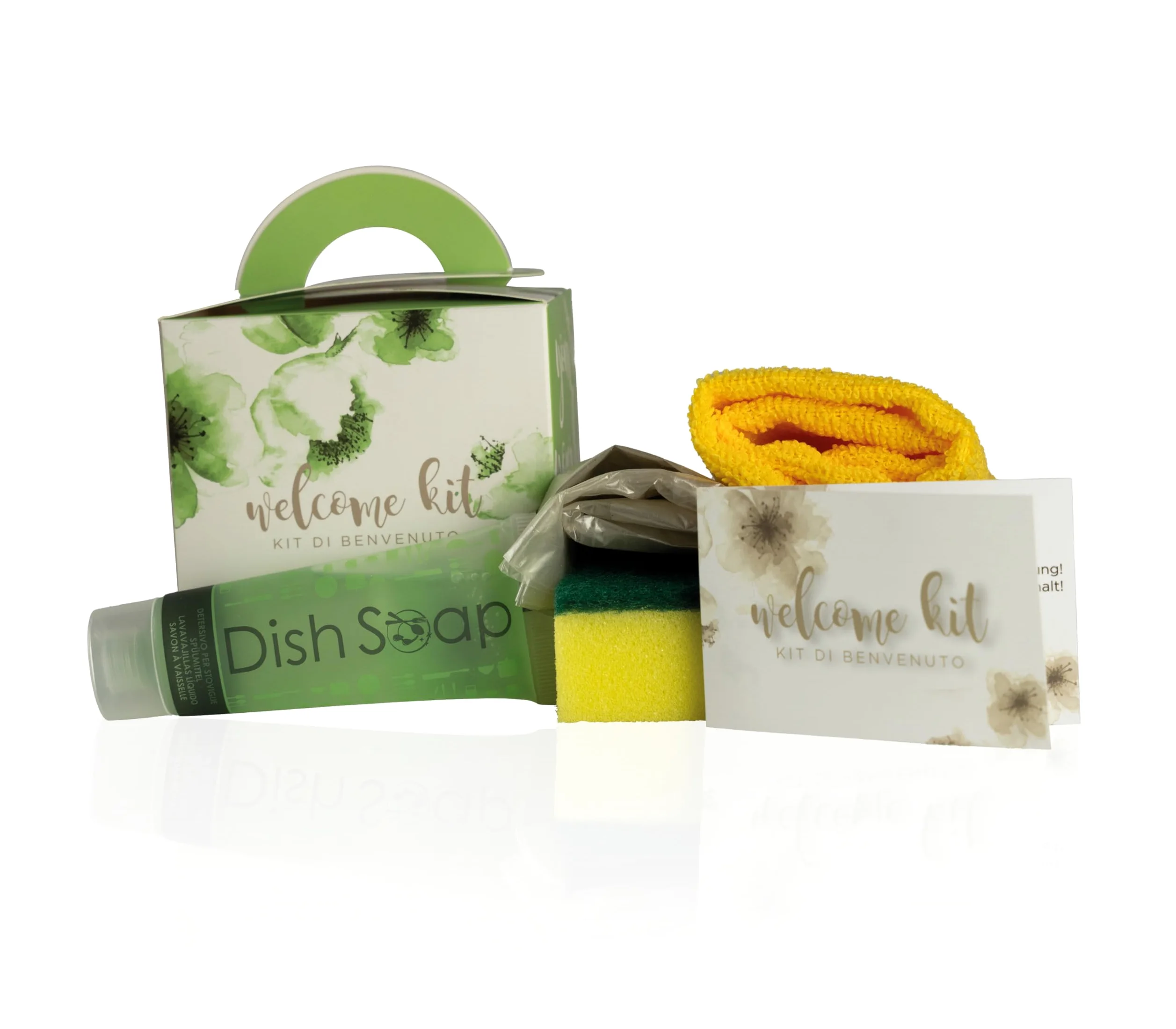 PRESENT-MORE Kit de bienvenida de 24 piezas – Kit de camping para B&B y Camping | Kit de bienvenida modelo básico limpieza