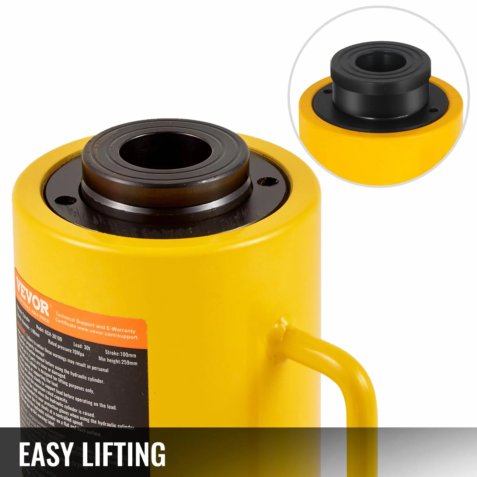 Mophorn Gato Hidraulico 30 T/66000 LBS, Gato Hidraulico para Coche Carrera de Ariete 100 mm/4 pulgadas, Gato Hidraulico Carretilla de Altura 220 + 12 mm, Gato Hidráulico Chapista 14,5 kg/32 lbs