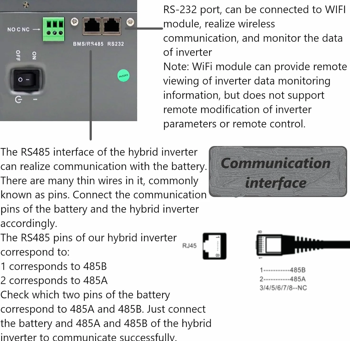 DATOUBOSS 3000 W Inversor híbrido de 24 V, inversor solar híbrido de 24 V, onda sinusoidal pura, 24 V CC a 230 V, MPPT 100 A y sistema de protección de batería BMS, para baterías de plomoácido y litio