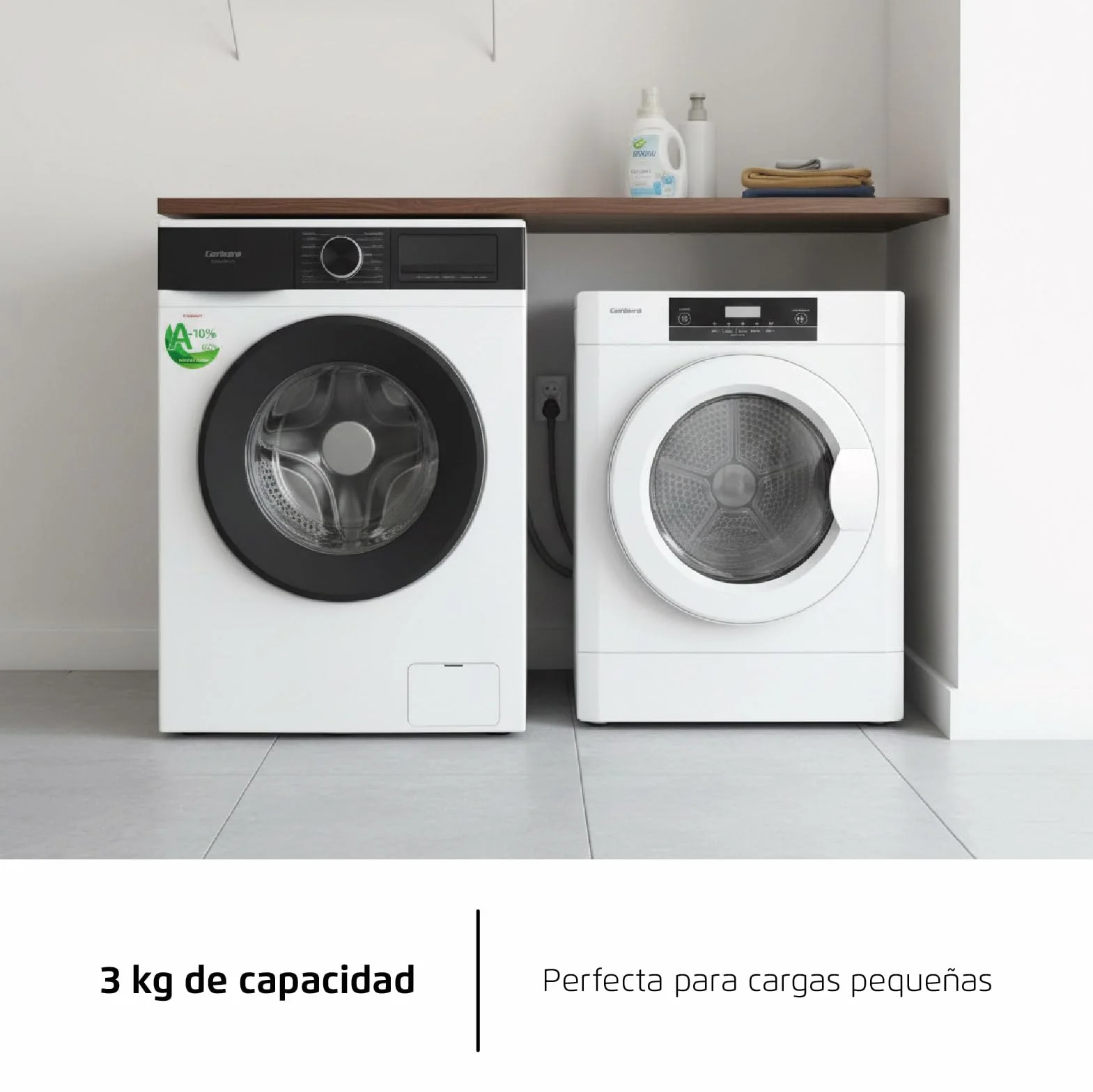 Corberó Secadora de Evacuación CSM320W 3 Kgs Secado Rápido 45 Min Display LED 5 Programas Apertura 180º 65dB Blanco