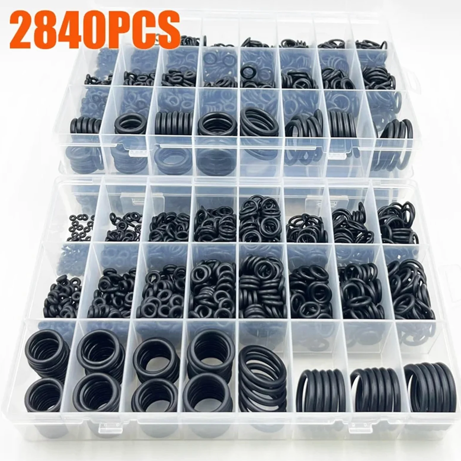Junta tórica de sellado 2840p, junta tórica de NBR, junta de plomería, resistente al aceite, alta temperatura, CS, 1,0-3,1 mm Junta filtro de aceite(Black 3200pcs)