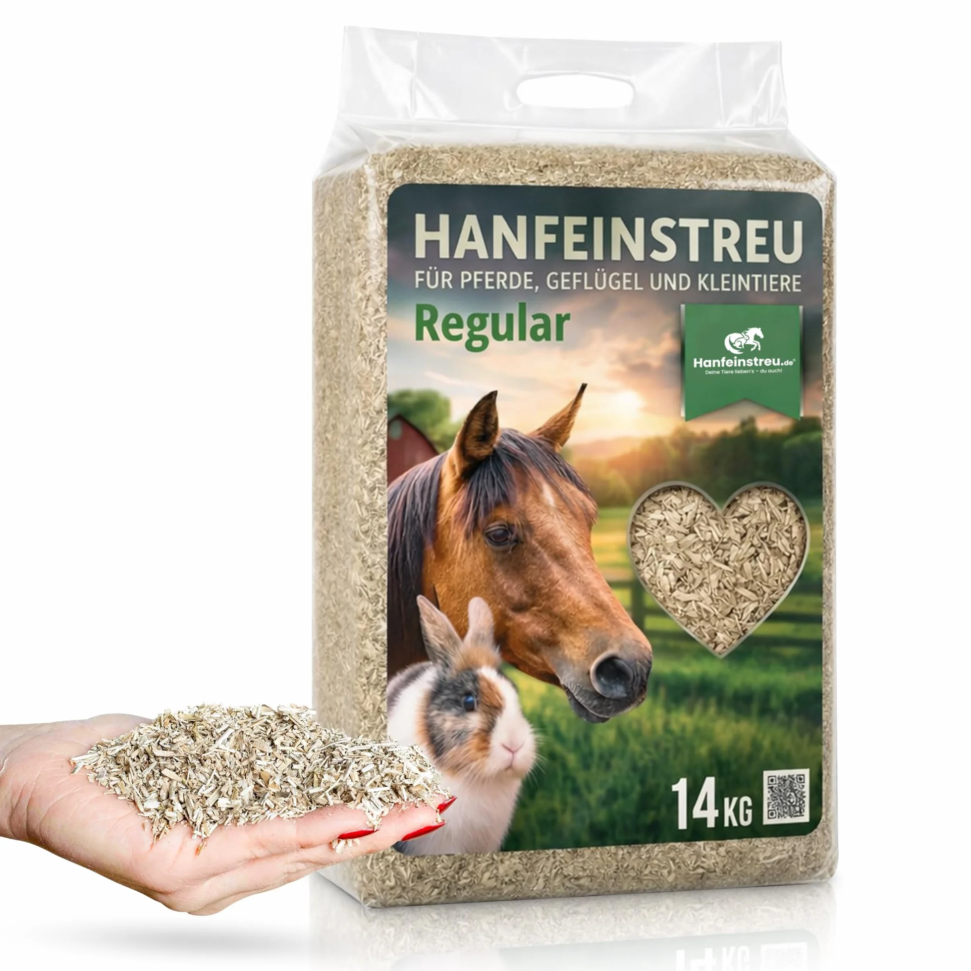 Arena de cáñamo 100% natural 140 litros para animales pequeños, gallinas y caballos