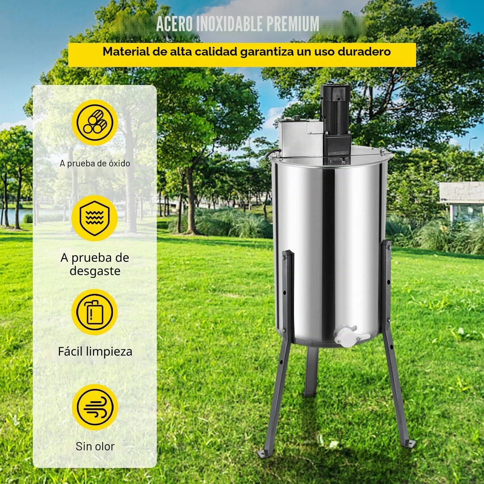 Extractor de miel eléctrico de acero inoxidable, extractor de miel, extractor eléctrico tangencial, colector de miel, 220 V, 120 W, extractor de miel, apicultor para apicultura, abeja, compatible con
